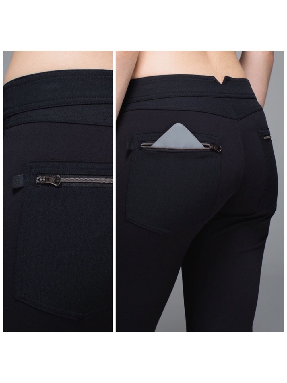 Lululemon Better Together Zip Front Black Pants Zip Pockets Reflective Women’s 4 - Picture 3 of 13